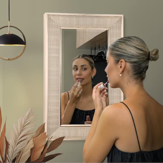 Head West Pave Brushed Nickel Stylish Bathroom & Wall Mirror